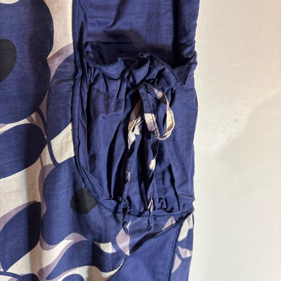 PILE OU FACE Sz T2 (US L estimated) Floral Midi Dress Asymmetrical Silk Blend - Picture 6 of 11